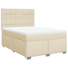 vidaXL krémszínű szövet rugós ágy matraccal 140 x 190 cm (3290488) ágy és ágykellék