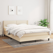 vidaXL krémszínű szövet rugós ágy matraccal 140 x 200 cm ágy és ágykellék