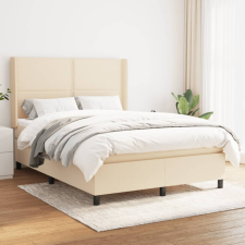 vidaXL krémszínű szövet rugós ágy matraccal 140 x 200 cm ágy és ágykellék