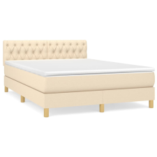 vidaXL krémszínű szövet rugós ágy matraccal 140 x 200 cm (3140862) ágy és ágykellék