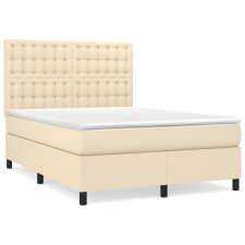 vidaXL krémszínű szövet rugós ágy matraccal 140 x 200 cm (3142102) ágy és ágykellék