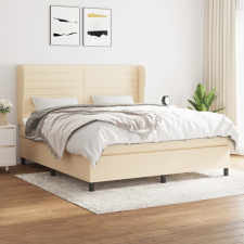vidaXL krémszínű szövet rugós ágy matraccal 160 x 200 cm ágy és ágykellék