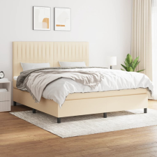 vidaXL krémszínű szövet rugós ágy matraccal 160 x 200 cm ágy és ágykellék