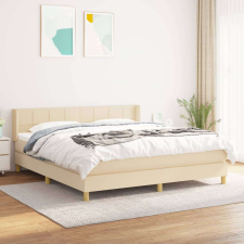 vidaXL krémszínű szövet rugós ágy matraccal 160 x 200 cm ágy és ágykellék