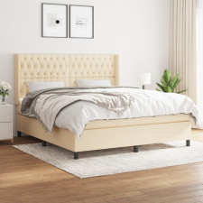 vidaXL krémszínű szövet rugós ágy matraccal 180 x 200 cm ágy és ágykellék