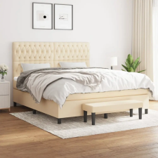 vidaXL krémszínű szövet rugós ágy matraccal 180 x 200 cm ágy és ágykellék