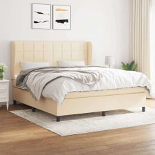 vidaXL krémszínű szövet rugós ágy matraccal 180 x 200 cm ágy és ágykellék