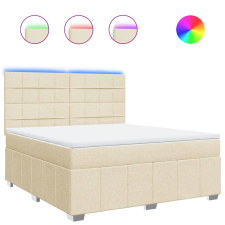 vidaXL krémszínű szövet rugós ágy matraccal 180 x 200 cm (3294052) ágy és ágykellék