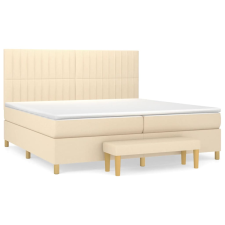 vidaXL krémszínű szövet rugós ágy matraccal 200 x 200 cm ágy és ágykellék