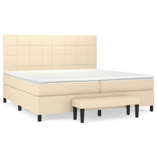 vidaXL krémszínű szövet rugós ágy matraccal 200 x 200 cm ágy és ágykellék
