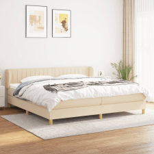 vidaXL krémszínű szövet rugós ágy matraccal 200 x 200 cm ágy és ágykellék