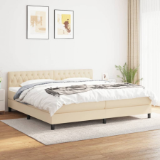vidaXL krémszínű szövet rugós ágy matraccal 200 x 200 cm ágy és ágykellék