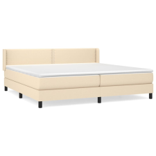 vidaXL krémszínű szövet rugós ágy matraccal 200 x 200 cm (3129662) ágy és ágykellék