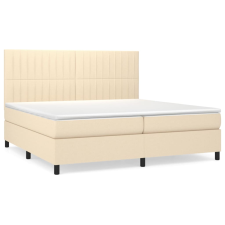 vidaXL krémszínű szövet rugós ágy matraccal 200 x 200 cm (3141966) ágy és ágykellék