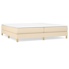 vidaXL krémszínű szövet rugós ágy matraccal 200 x 200 cm (3144204) ágy és ágykellék