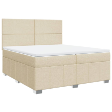 vidaXL krémszínű szövet rugós ágy matraccal 200 x 200 cm (3291773) ágy és ágykellék