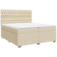 vidaXL krémszínű szövet rugós ágy matraccal 200 x 200 cm (3291787) ágy és ágykellék