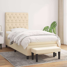 vidaXL krémszínű szövet rugós ágy matraccal 80 x 200 cm ágy és ágykellék