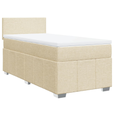 vidaXL krémszínű szövet rugós ágy matraccal 80 x 200 cm (3286893) ágy és ágykellék