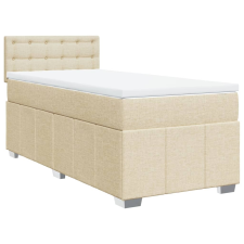 vidaXL krémszínű szövet rugós ágy matraccal 80 x 200 cm (3286914) ágy és ágykellék