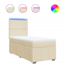 vidaXL krémszínű szövet rugós ágy matraccal 80 x 200 cm (3293793) ágy és ágykellék