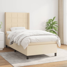 vidaXL krémszínű szövet rugós ágy matraccal 90 x 190 cm ágy és ágykellék
