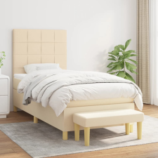 vidaXL krémszínű szövet rugós ágy matraccal 90 x 190 cm ágy és ágykellék