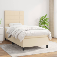 vidaXL krémszínű szövet rugós ágy matraccal 90 x 190 cm ágy és ágykellék