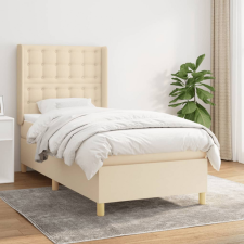 vidaXL krémszínű szövet rugós ágy matraccal 90 x 190 cm ágy és ágykellék
