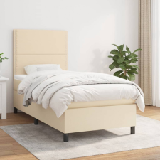 vidaXL krémszínű szövet rugós ágy matraccal 90 x 190 cm ágy és ágykellék