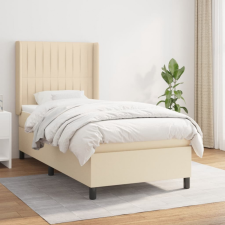 vidaXL krémszínű szövet rugós ágy matraccal 90 x 190 cm ágy és ágykellék