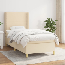 vidaXL krémszínű szövet rugós ágy matraccal 90 x 190 cm ágy és ágykellék