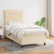 vidaXL krémszínű szövet rugós ágy matraccal 90 x 190 cm ágy és ágykellék