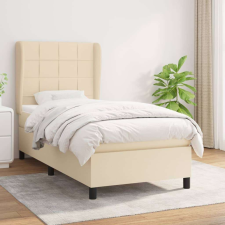 vidaXL krémszínű szövet rugós ágy matraccal 90 x 190 cm ágy és ágykellék