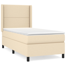 vidaXL krémszínű szövet rugós ágy matraccal 90 x 190 cm (3131318) ágy és ágykellék