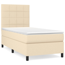 vidaXL krémszínű szövet rugós ágy matraccal 90 x 190 cm (3141742) ágy és ágykellék