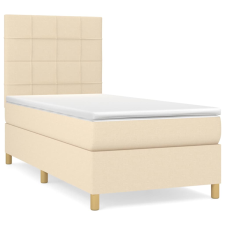 vidaXL krémszínű szövet rugós ágy matraccal 90 x 190 cm (3142302) ágy és ágykellék