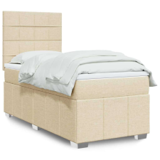vidaXL krémszínű szövet rugós ágy matraccal 90 x 200 cm ágy és ágykellék