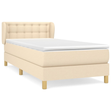 vidaXL krémszínű szövet rugós ágy matraccal 90 x 200 cm (3127098) ágy és ágykellék