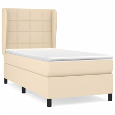 vidaXL krémszínű szövet rugós ágy matraccal 90 x 200 cm (3127938) ágy és ágykellék