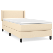 vidaXL krémszínű szövet rugós ágy matraccal 90 x 200 cm (3129606) ágy és ágykellék