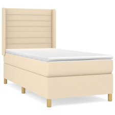 vidaXL krémszínű szövet rugós ágy matraccal 90 x 200 cm (3132046) ágy és ágykellék