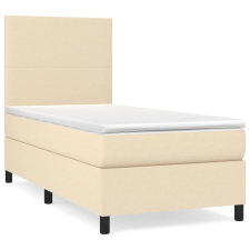 vidaXL krémszínű szövet rugós ágy matraccal 90 x 200 cm (3141590) ágy és ágykellék