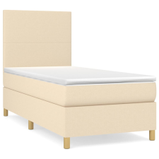 vidaXL krémszínű szövet rugós ágy matraccal 90 x 200 cm (3142150) ágy és ágykellék