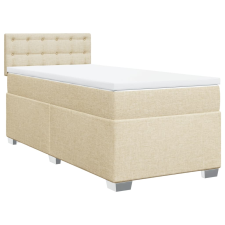 vidaXL krémszínű szövet rugós ágy matraccal 90 x 200 cm (3285790) ágy és ágykellék
