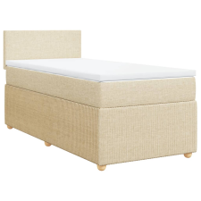 vidaXL krémszínű szövet rugós ágy matraccal 90 x 200 cm (3287337) ágy és ágykellék