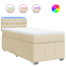 vidaXL krémszínű szövet rugós ágy matraccal 90 x 200 cm (3289263) ágy és ágykellék