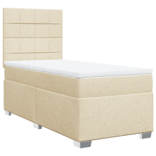 vidaXL krémszínű szövet rugós ágy matraccal 90 x 200 cm (3290376) ágy és ágykellék