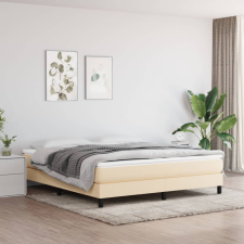 vidaXL krémszínű szövet rugós ágykeret 160x200 cm ágy és ágykellék