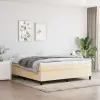 vidaXL Krémszínű szövet rugós ágykeret 160x200 cm